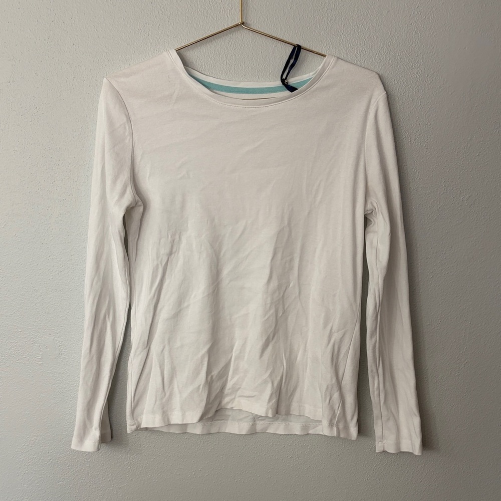 Talbots Soft White 100% Cotton Long Sleeve Tee